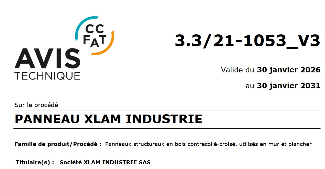 Renouvellement de l'Avis Technique